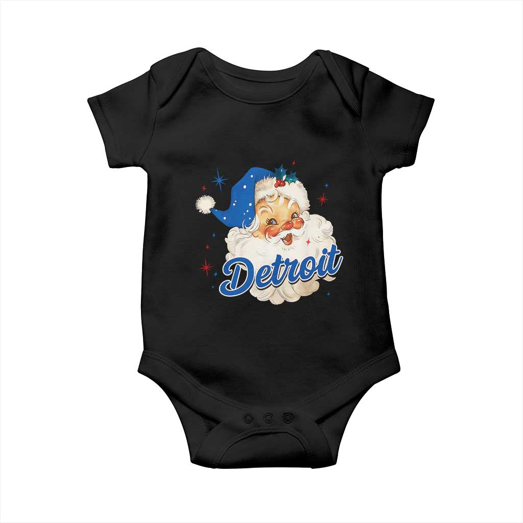 Christmas Detroit Football Baby Onesie Vintage Santa Lions Fan TS10 Black Print Your Wear