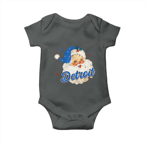 Christmas Detroit Football Baby Onesie Vintage Santa Lions Fan TS10 Dark Heather Print Your Wear