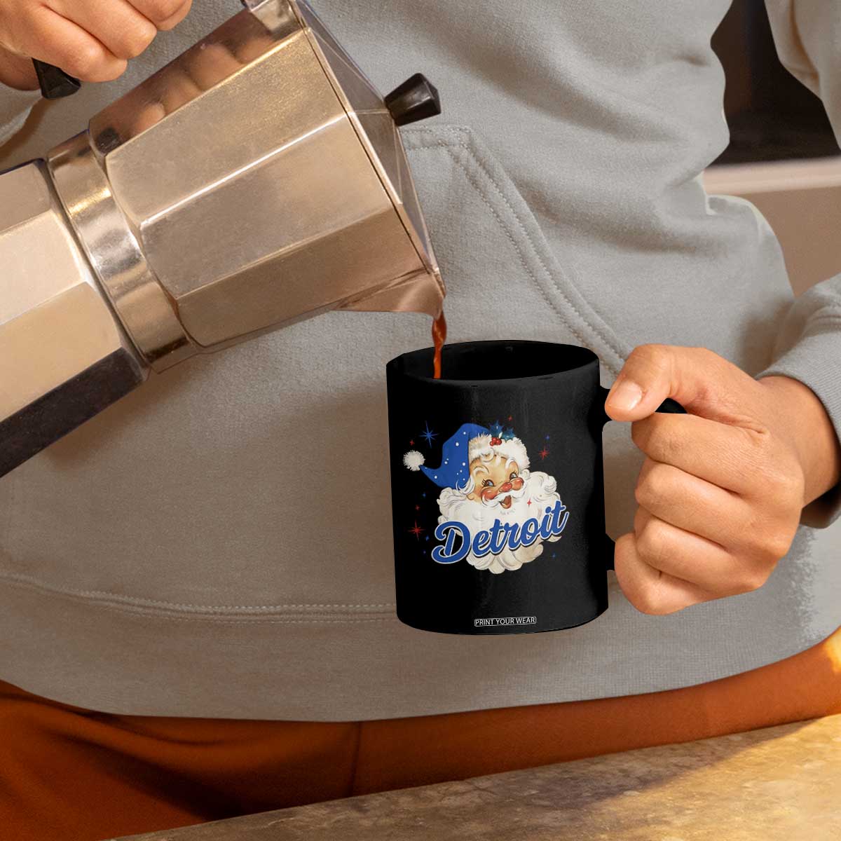 Christmas LF Football Coffee Mug Vintage Santa Sports Fan Game Day TS10 Print Your Wear