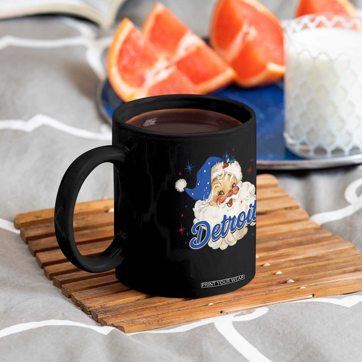 Christmas Detroit Football Coffee Mug Vintage Santa Lions Fan TS10 Print Your Wear