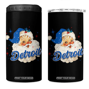 Christmas Detroit Football 4 in 1 Can Cooler Tumbler Vintage Santa Lions Fan TS10 One Size: 16 oz Black Print Your Wear