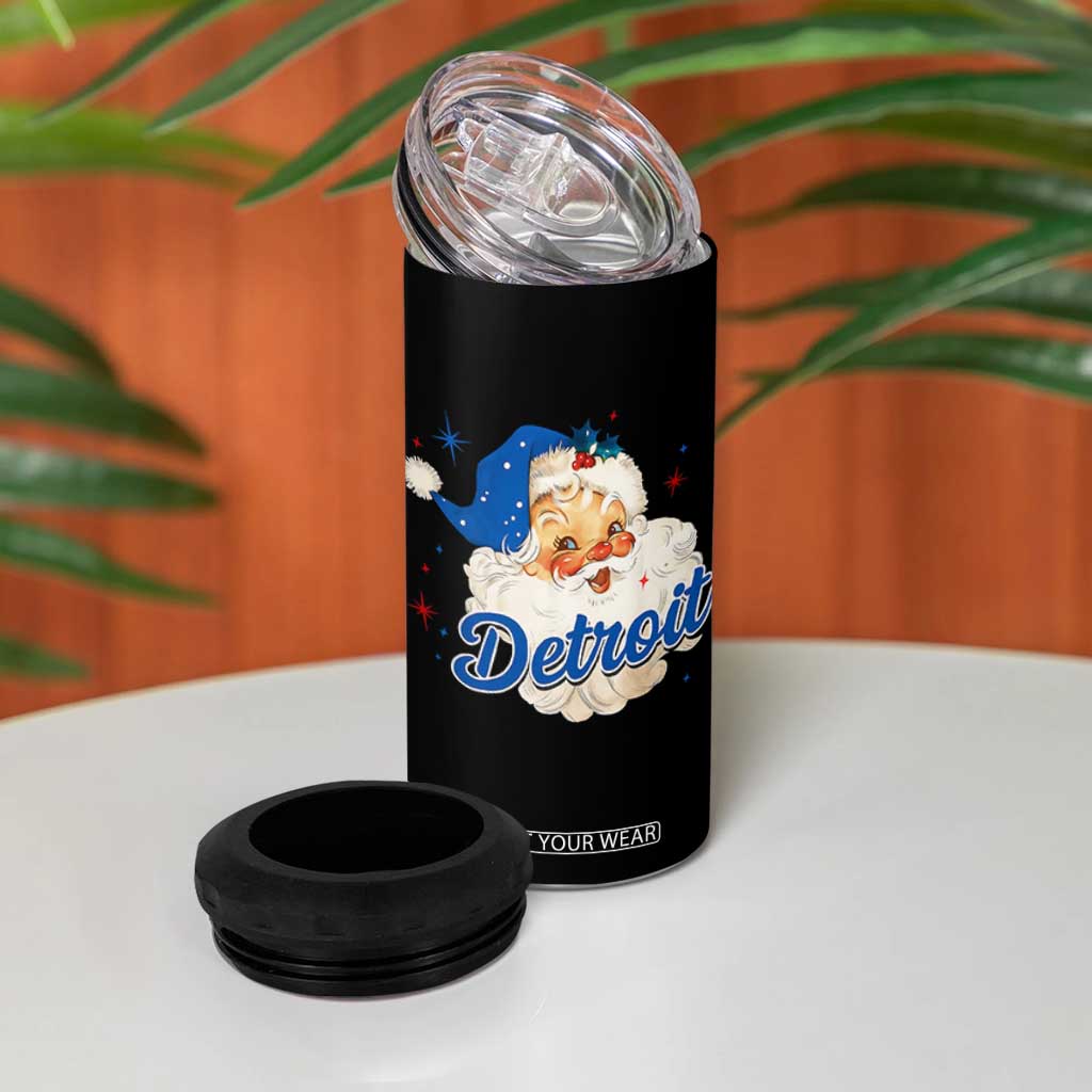 Christmas Detroit Football 4 in 1 Can Cooler Tumbler Vintage Santa Lions Fan TS10 Print Your Wear