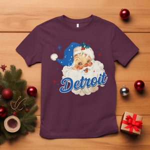 Christmas Detroit Football T Shirt Vintage Santa Lions Fan TS10 Maroon Print Your Wear