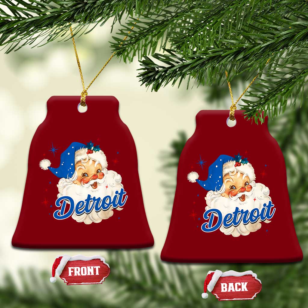 Christmas Detroit Football Ceramic Ornament Vintage Santa Lions Fan TS10 Print Your Wear