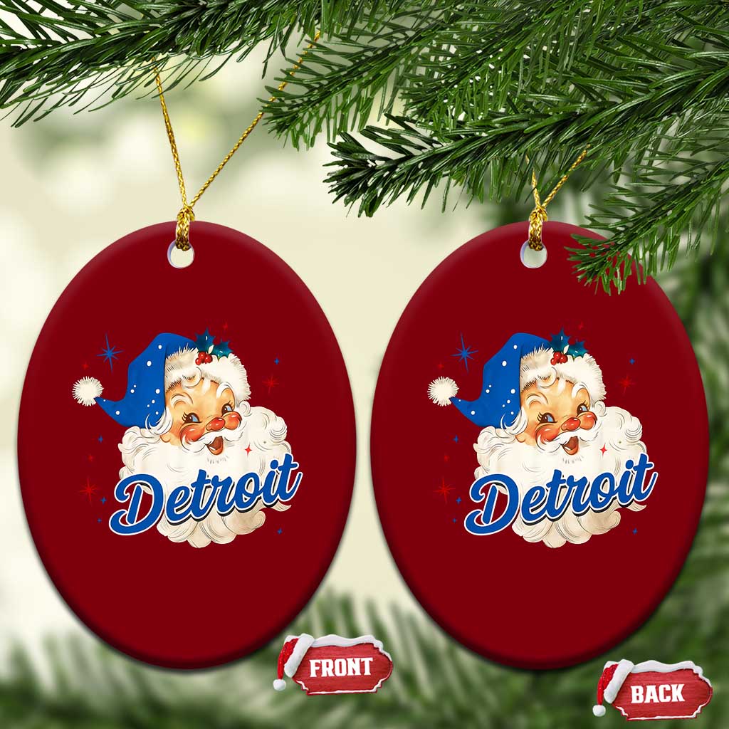 Christmas Detroit Football Ceramic Ornament Vintage Santa Lions Fan TS10 Print Your Wear