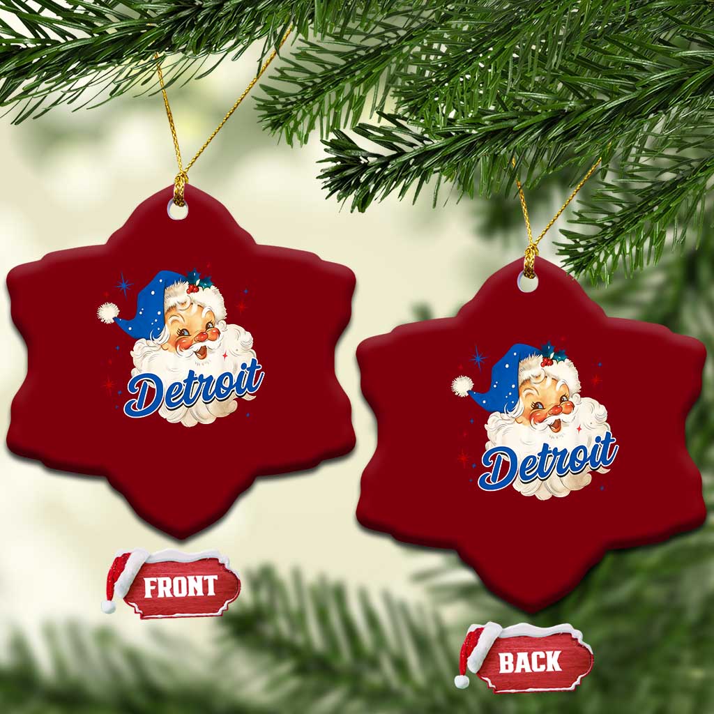 Christmas Detroit Football Ceramic Ornament Vintage Santa Lions Fan TS10 Print Your Wear
