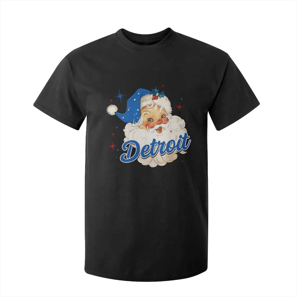 Christmas Detroit Football T Shirt For Kid Vintage Santa Lions Fan TS10 Black Print Your Wear