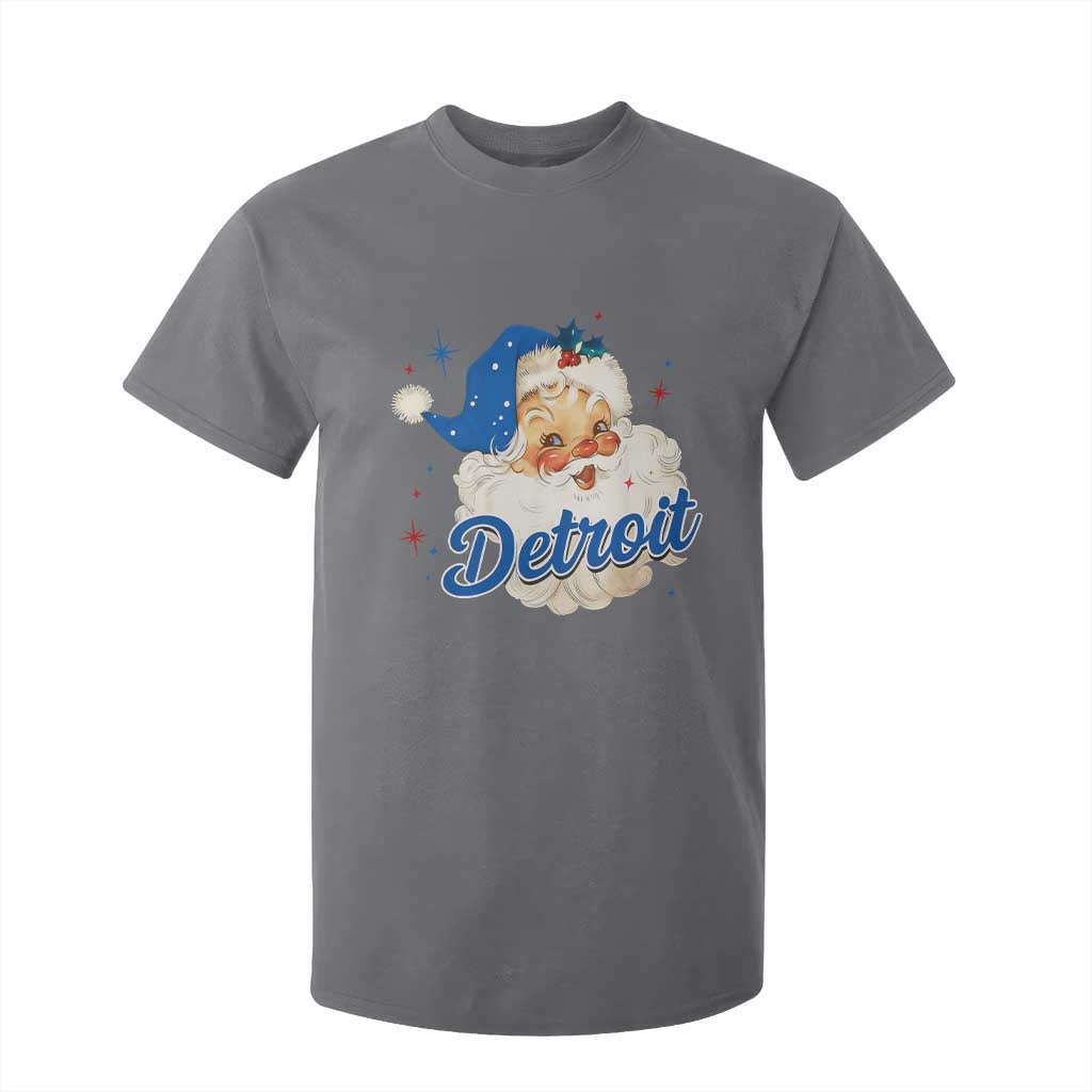 Christmas Detroit Football T Shirt For Kid Vintage Santa Lions Fan TS10 Charcoal Print Your Wear