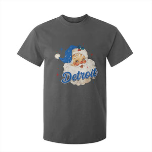 Christmas Detroit Football T Shirt For Kid Vintage Santa Lions Fan TS10 Dark Heather Print Your Wear