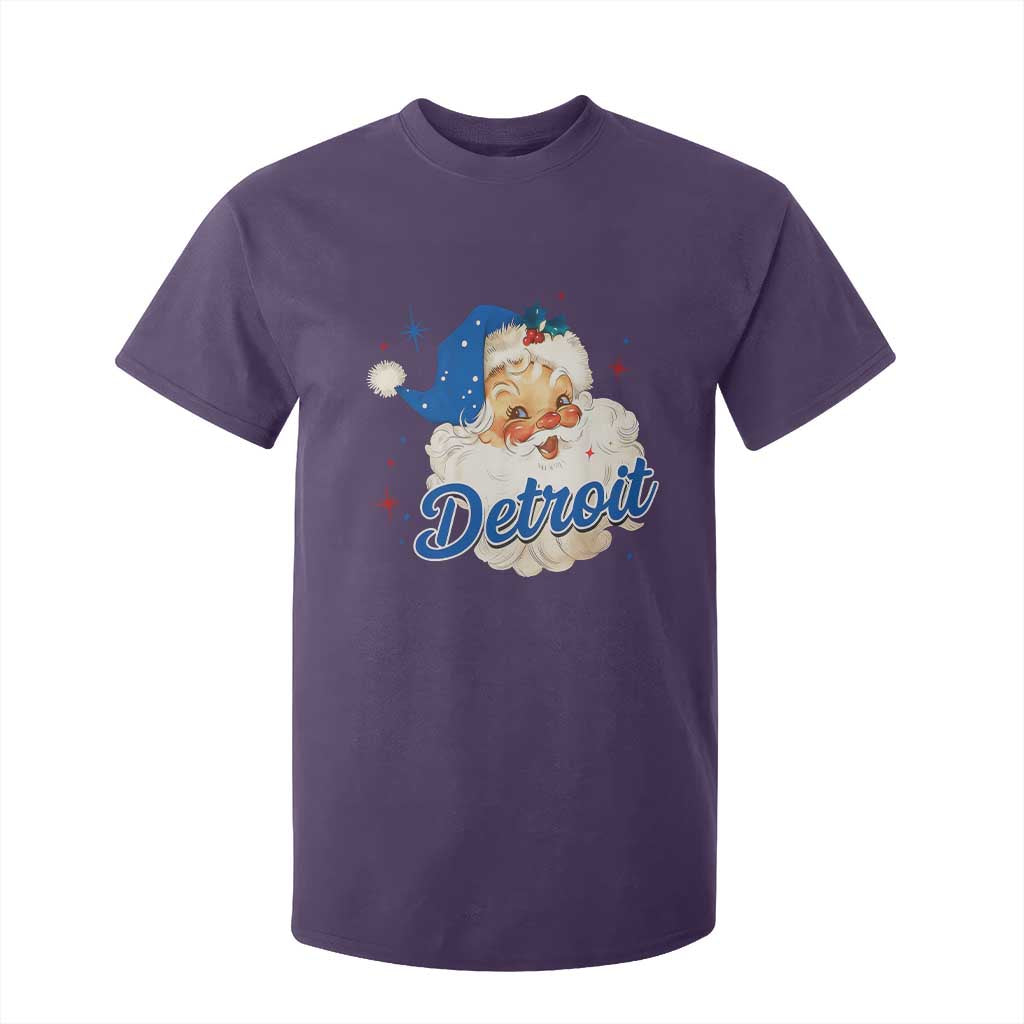 Christmas Detroit Football T Shirt For Kid Vintage Santa Lions Fan TS10 Purple Print Your Wear