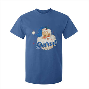 Christmas Detroit Football T Shirt For Kid Vintage Santa Lions Fan TS10 Royal Blue Print Your Wear