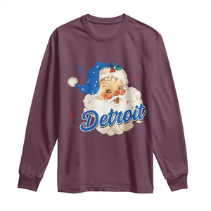 Christmas Detroit Football Long Sleeve Shirt Vintage Santa Lions Fan TS10 Maroon Print Your Wear