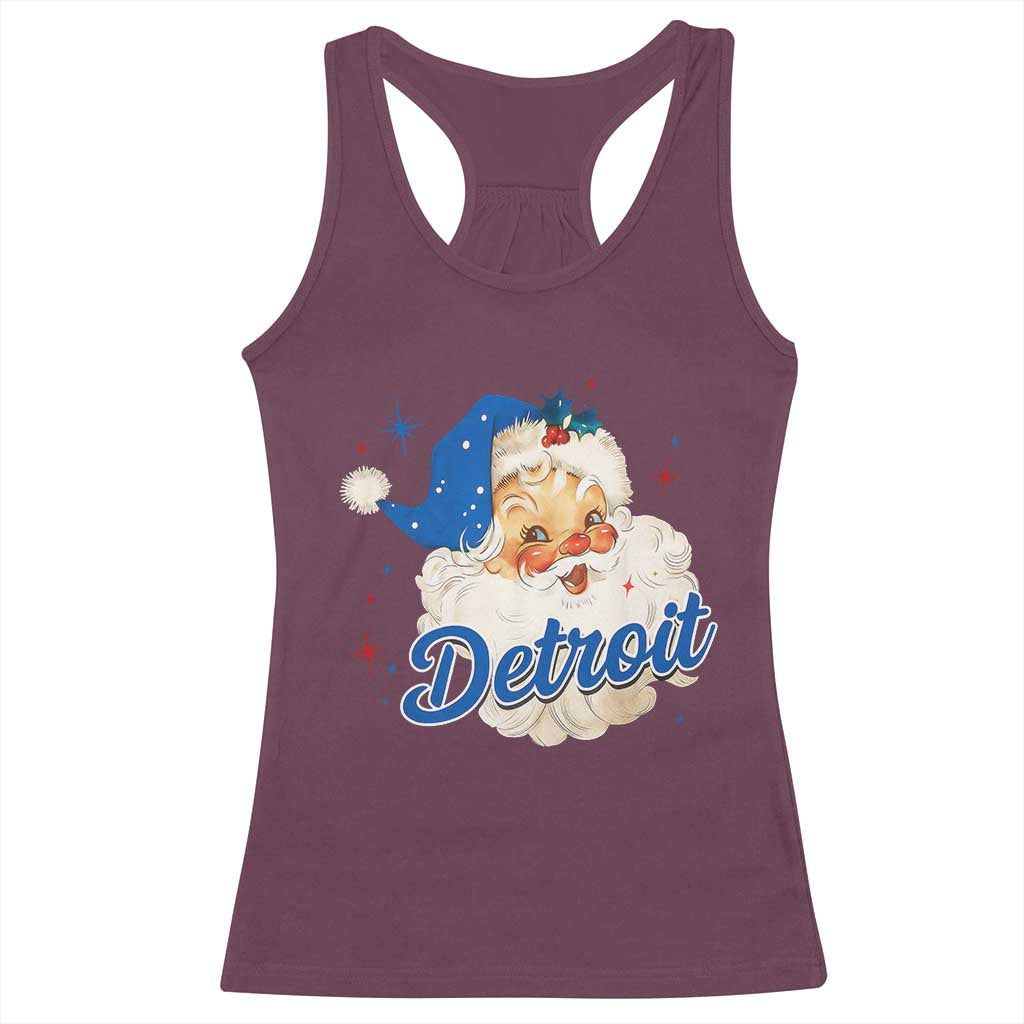 Christmas Detroit Football Racerback Tank Top Vintage Santa Lions Fan TS10 Maroon Print Your Wear