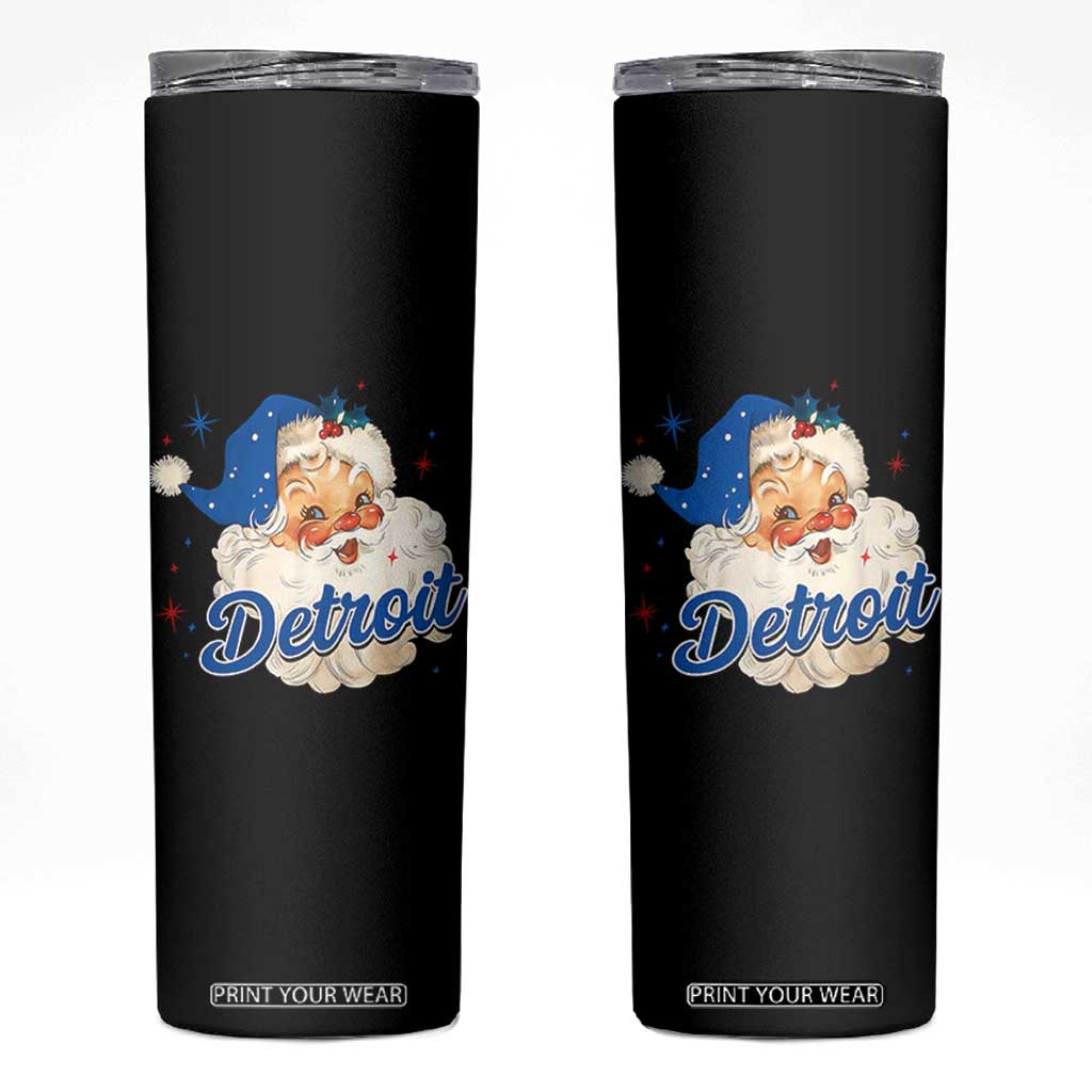 Christmas Detroit Football Skinny Tumbler Vintage Santa Lions Fan TS10 Black Print Your Wear
