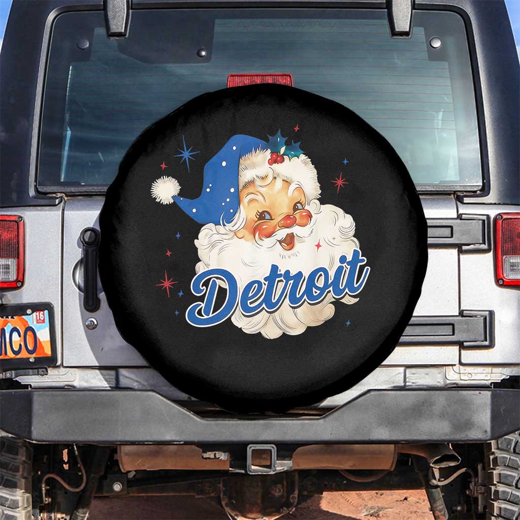 Christmas Detroit Football Spare Tire Cover Vintage Santa Lions Fan TS10 No hole Black Print Your Wear