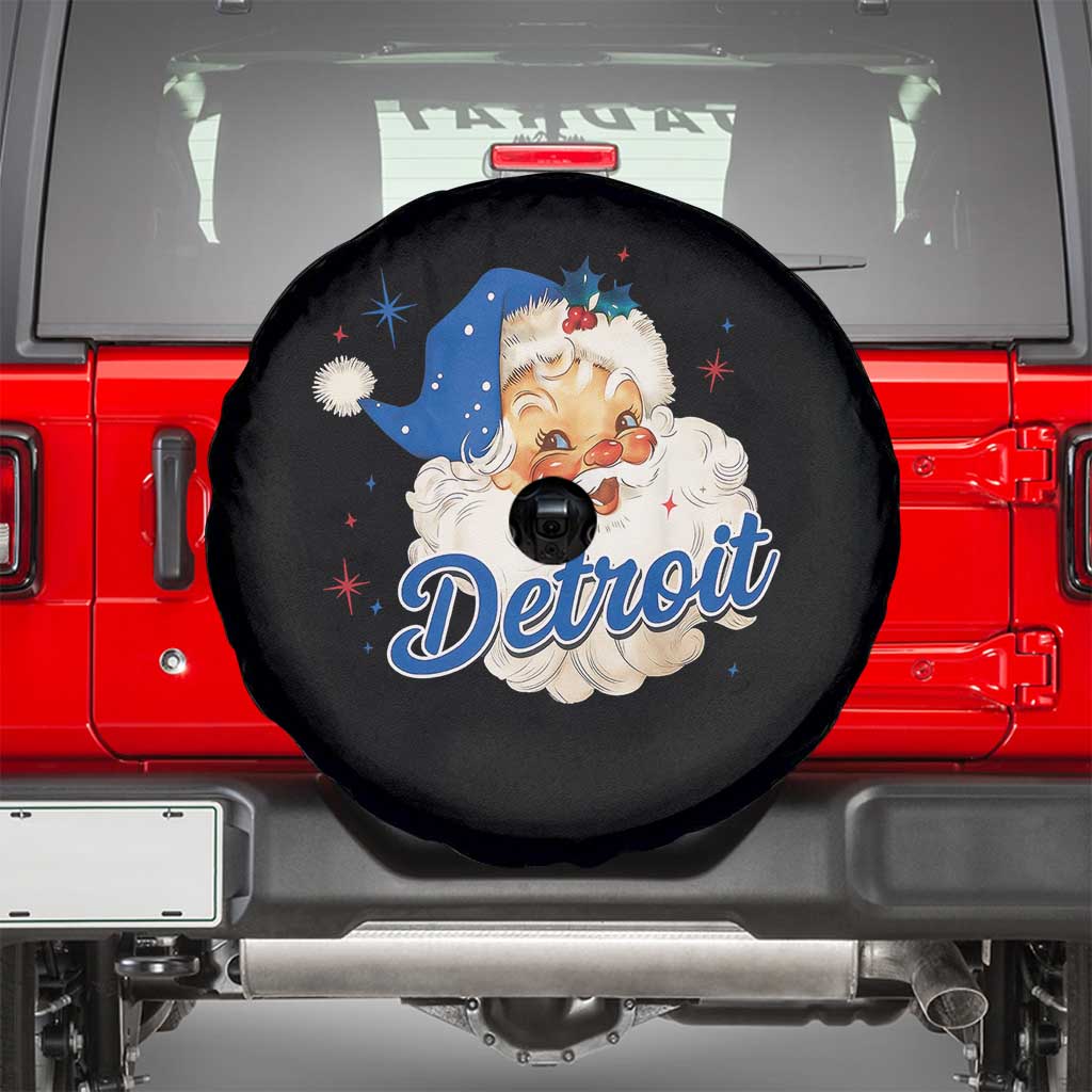 Christmas Detroit Football Spare Tire Cover Vintage Santa Lions Fan TS10 Black Print Your Wear
