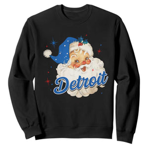 Christmas Detroit Football Sweatshirt Vintage Santa Lions Fan TS10 Black Print Your Wear