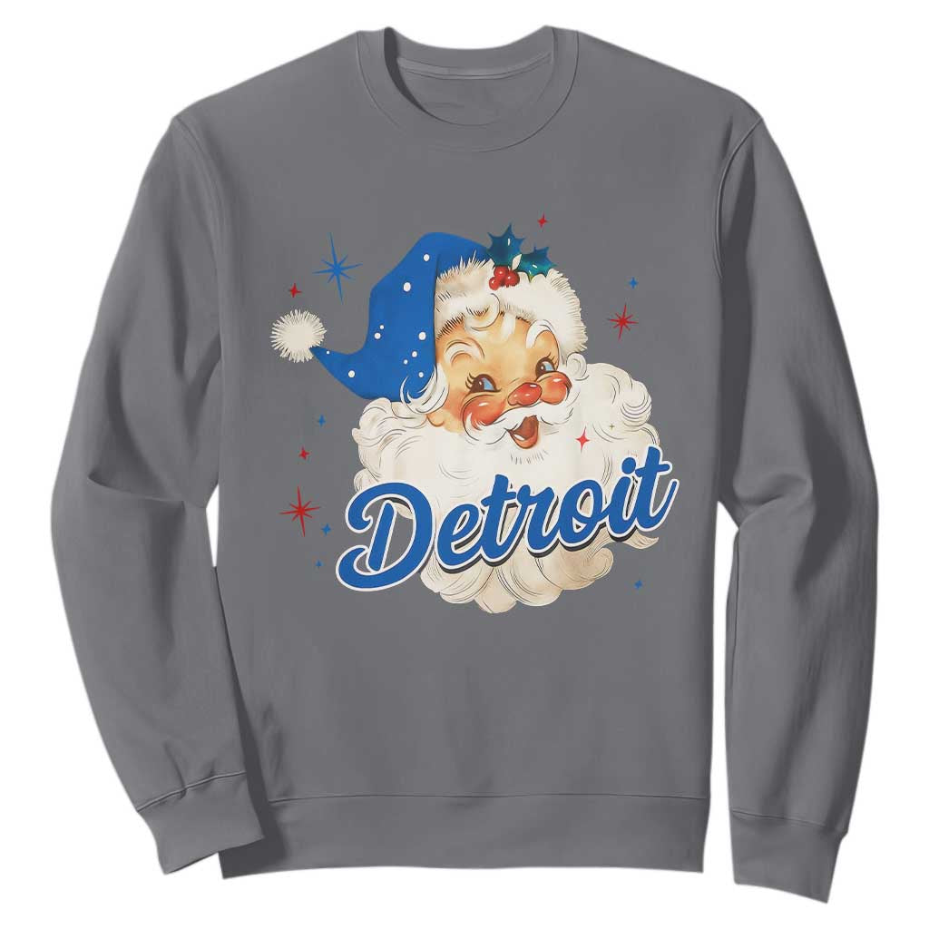 Christmas Detroit Football Sweatshirt Vintage Santa Lions Fan TS10 Charcoal Print Your Wear