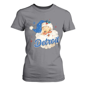 Christmas Detroit Football T Shirt For Women Vintage Santa Lions Fan TS10 Charcoal Print Your Wear