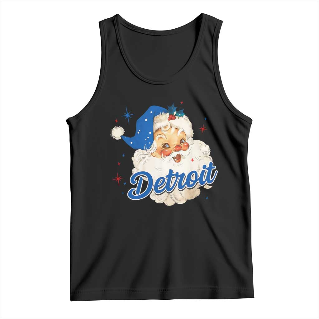 Christmas Detroit Football Tank Top Vintage Santa Lions Fan TS10 Black Print Your Wear