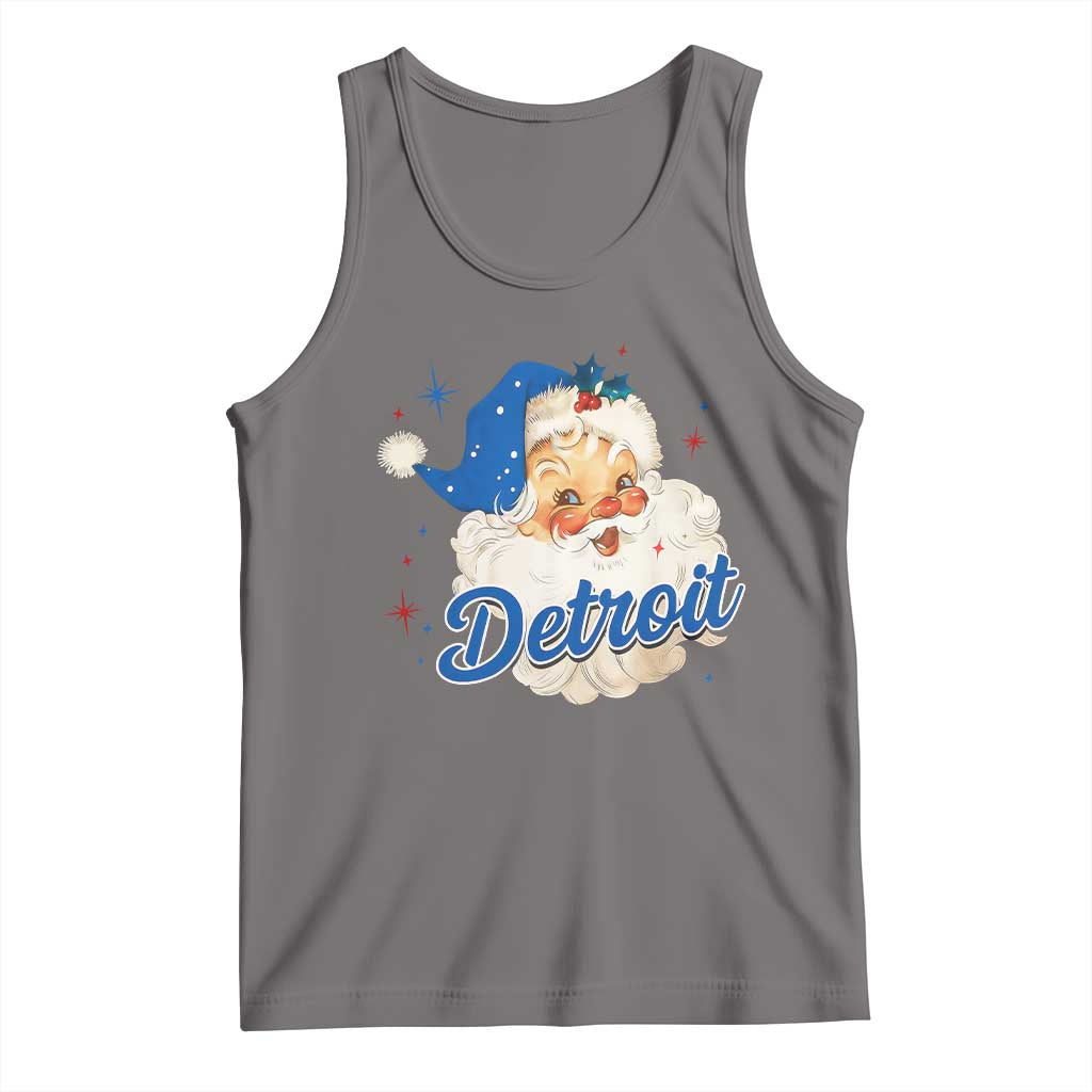 Christmas Detroit Football Tank Top Vintage Santa Lions Fan TS10 Deep Heather Print Your Wear