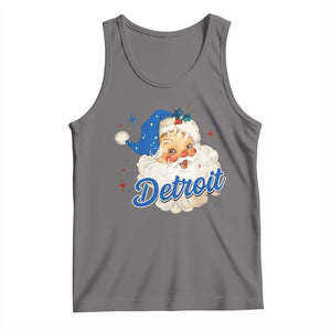 Christmas Detroit Football Tank Top Vintage Santa Lions Fan TS10 Deep Heather Print Your Wear