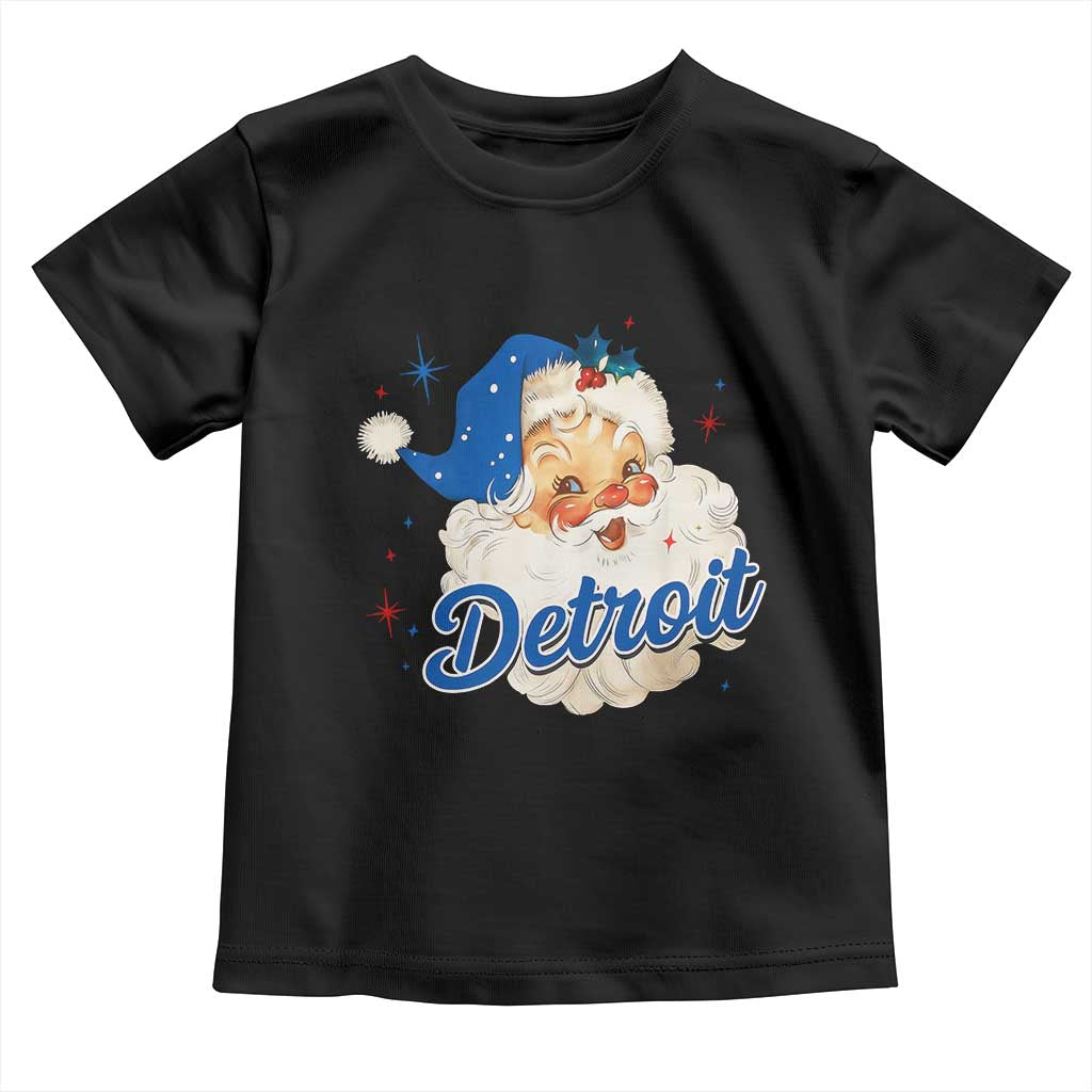 Christmas Detroit Football Toddler T Shirt Vintage Santa Lions Fan TS10 Black Print Your Wear
