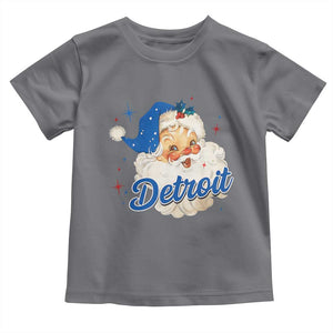 Christmas Detroit Football Toddler T Shirt Vintage Santa Lions Fan TS10 Charcoal Print Your Wear