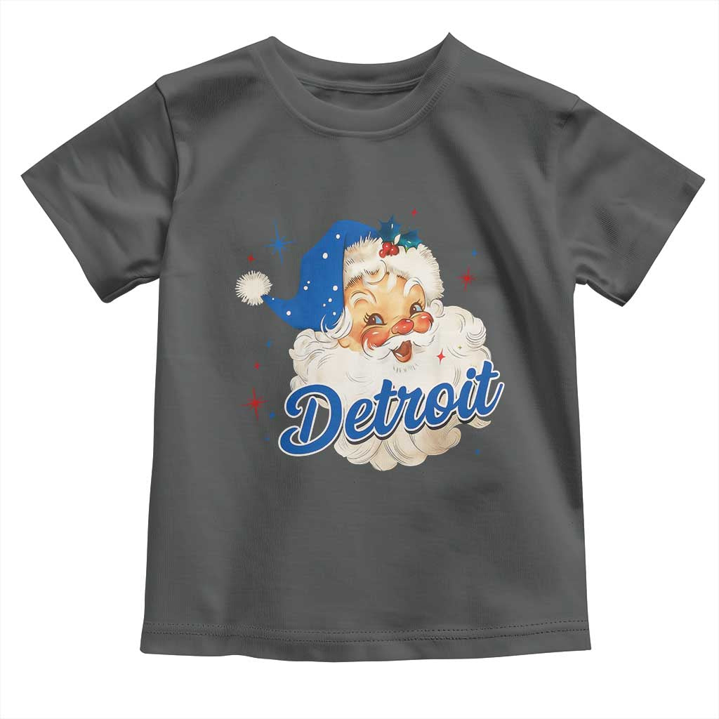 Christmas Detroit Football Toddler T Shirt Vintage Santa Lions Fan TS10 Dark Heather Print Your Wear