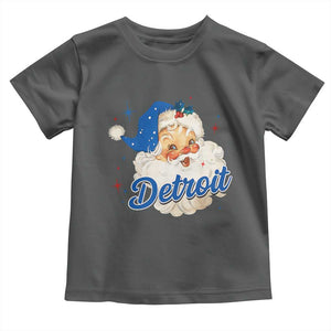 Christmas Detroit Football Toddler T Shirt Vintage Santa Lions Fan TS10 Dark Heather Print Your Wear
