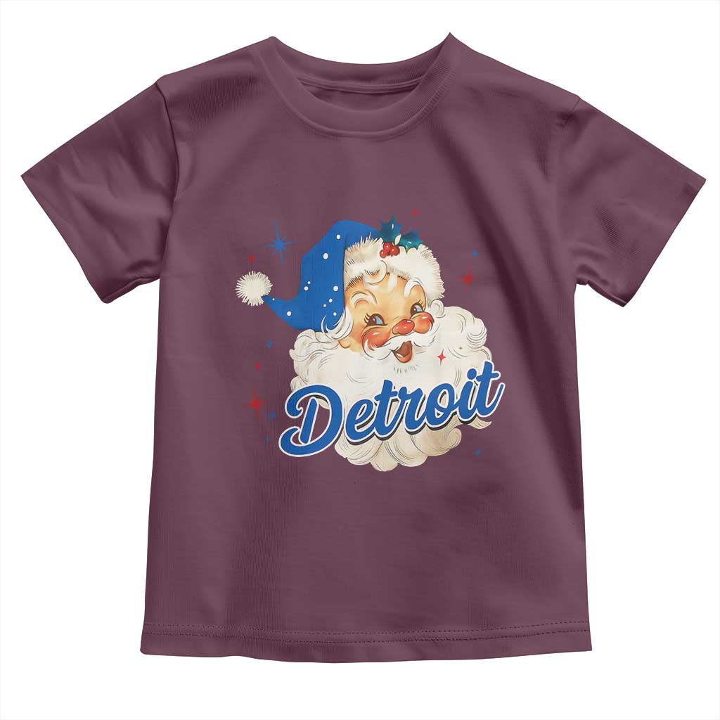 Christmas Detroit Football Toddler T Shirt Vintage Santa Lions Fan TS10 Maroon Print Your Wear