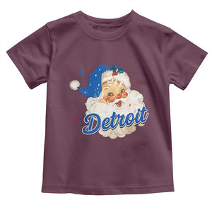 Christmas Detroit Football Toddler T Shirt Vintage Santa Lions Fan TS10 Maroon Print Your Wear