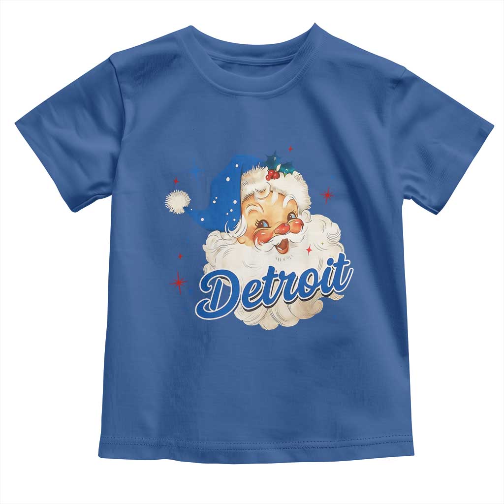 Christmas Detroit Football Toddler T Shirt Vintage Santa Lions Fan TS10 Royal Blue Print Your Wear