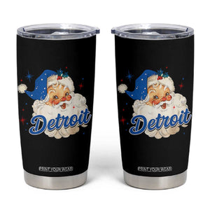 Christmas Detroit Football Tumbler Cup Vintage Santa Lions Fan TS10 Black Print Your Wear