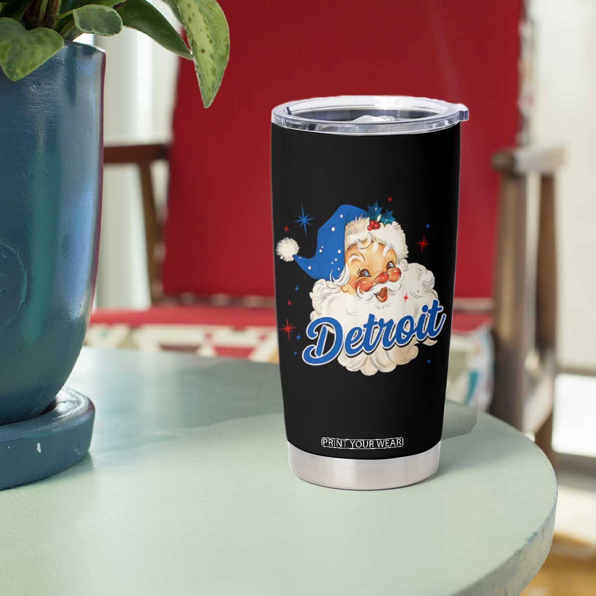 Christmas LF Football Tumbler Cup Vintage Santa Sports Fan Game Day TS10 Print Your Wear