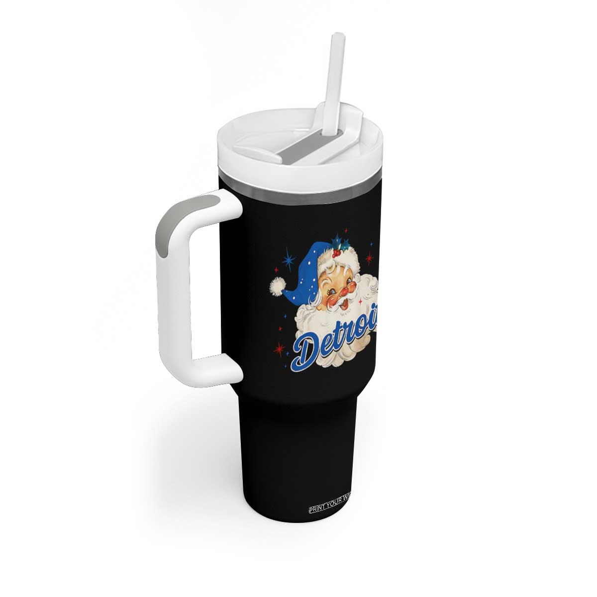 Christmas LF Football Tumbler With Handle Vintage Santa Sports Fan Game Day TS10 Print Your Wear