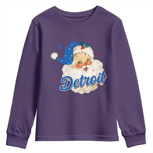 Christmas Detroit Football Youth Sweatshirt Vintage Santa Lions Fan TS10 Purple Print Your Wear