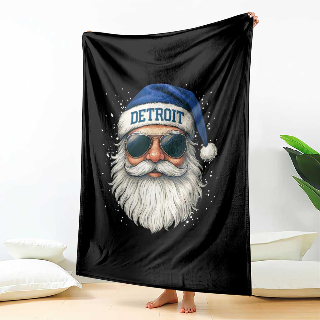 Vintage Detroit Football Christmas Throw Blanket Funny Retro Santa Lions Fan Xmas TS10 Print Your Wear