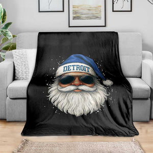 Vintage Detroit Football Christmas Throw Blanket Funny Retro Santa Lions Fan Xmas TS10 Print Your Wear