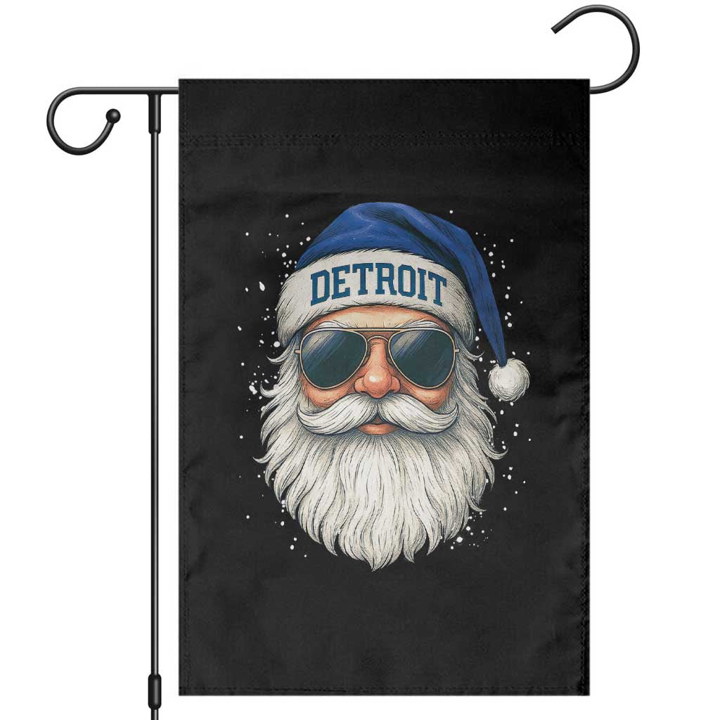 Vintage Detroit Football Christmas Garden Flag Funny Retro Santa Lions Fan Xmas TS10 Black Print Your Wear