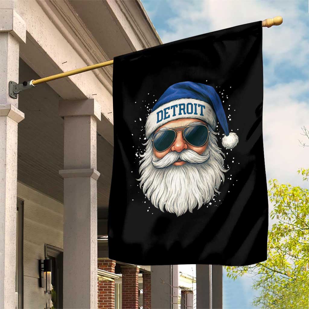 Vintage Detroit Football Christmas Garden Flag Funny Retro Santa Lions Fan Xmas TS10 Print Your Wear