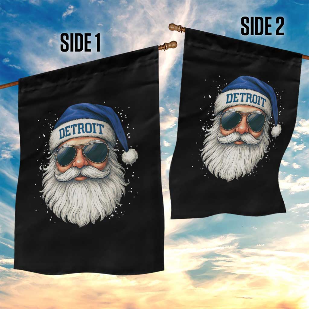 Vintage Detroit Football Christmas Garden Flag Funny Retro Santa Lions Fan Xmas TS10 Print Your Wear