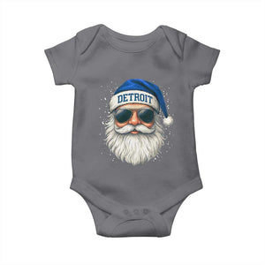Vintage Detroit Football Christmas Baby Onesie Funny Retro Santa Lions Fan Xmas TS10 Charcoal Print Your Wear