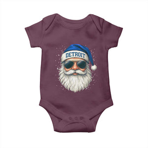 Vintage Detroit Football Christmas Baby Onesie Funny Retro Santa Lions Fan Xmas TS10 Maroon Print Your Wear