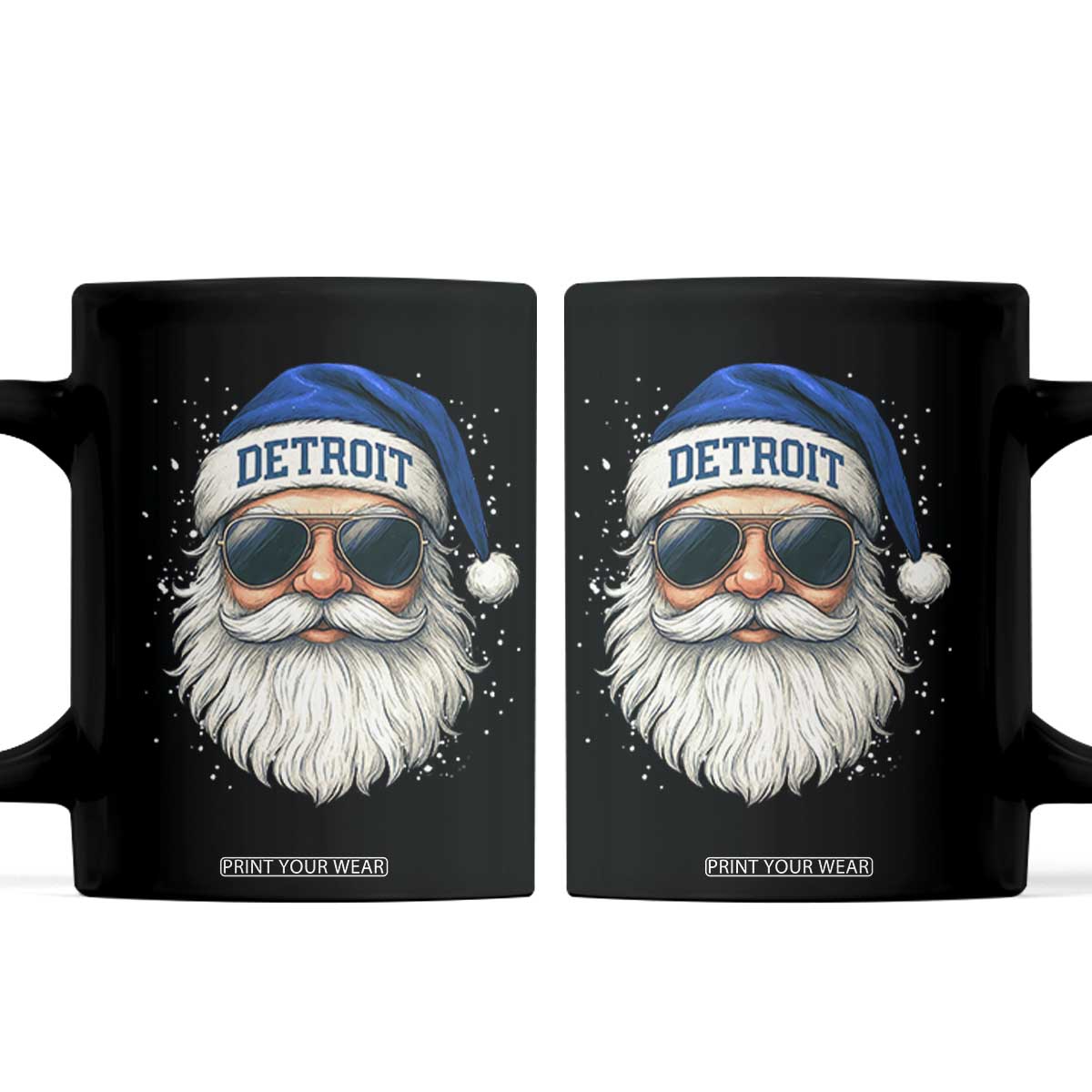 Vintage Detroit Football Christmas Coffee Mug Funny Retro Santa Lions Fan Xmas TS10 Black Print Your Wear