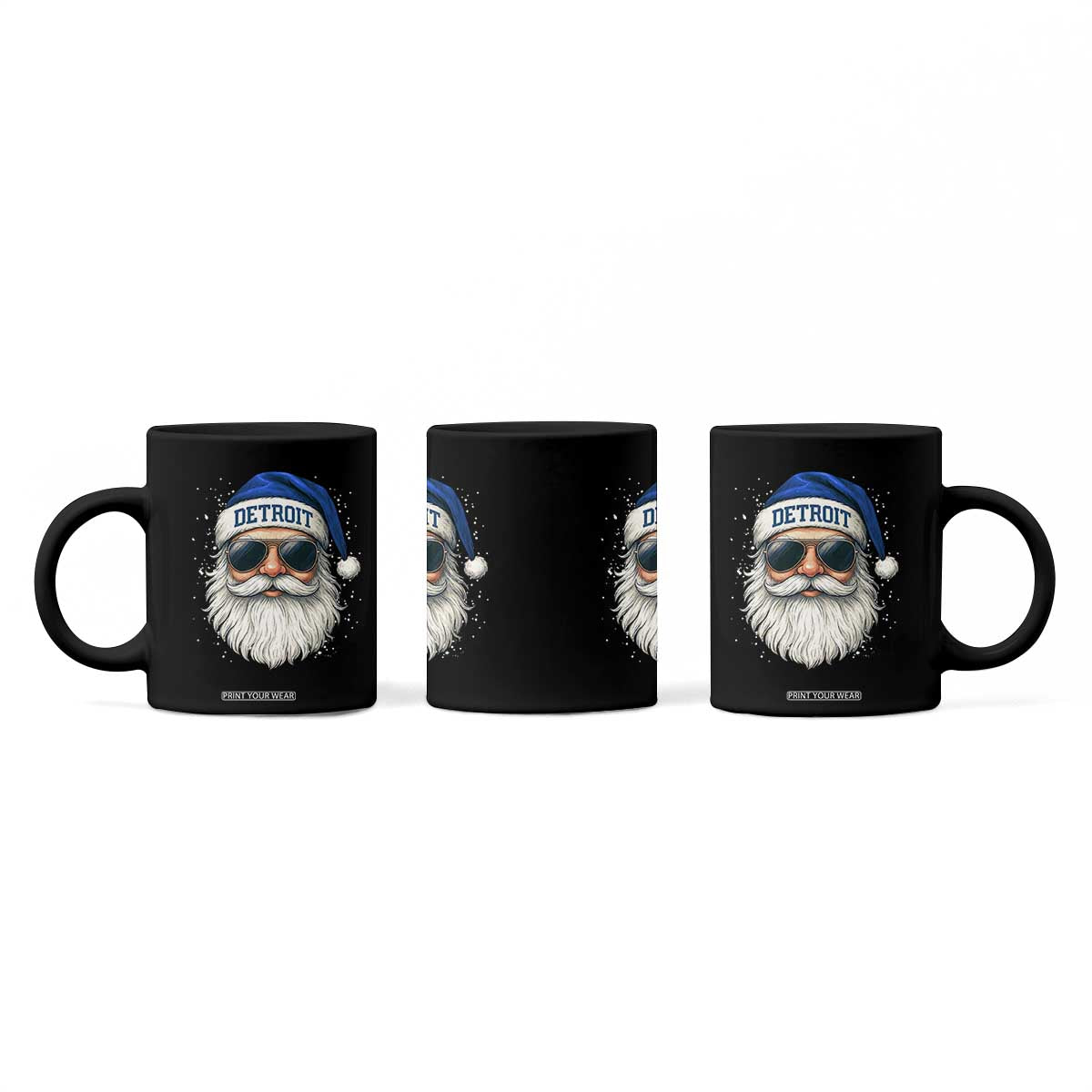 Vintage Detroit Football Christmas Coffee Mug Funny Retro Santa Lions Fan Xmas TS10 Print Your Wear