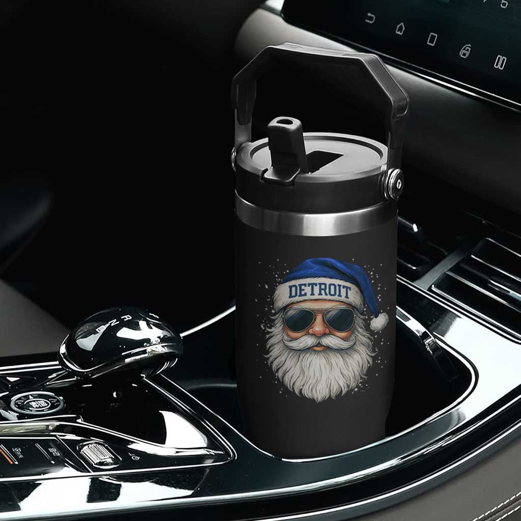 Vintage Detroit Football Christmas Flip Straw Tumbler Funny Retro Santa Lions Fan Xmas TS10 Print Your Wear