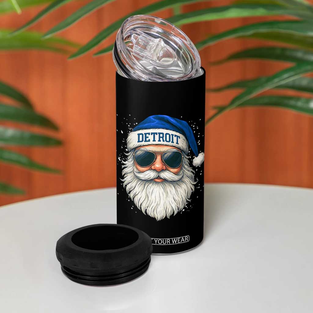 Vintage Detroit Football Christmas 4 in 1 Can Cooler Tumbler Funny Retro Santa Lions Fan Xmas TS10 Print Your Wear