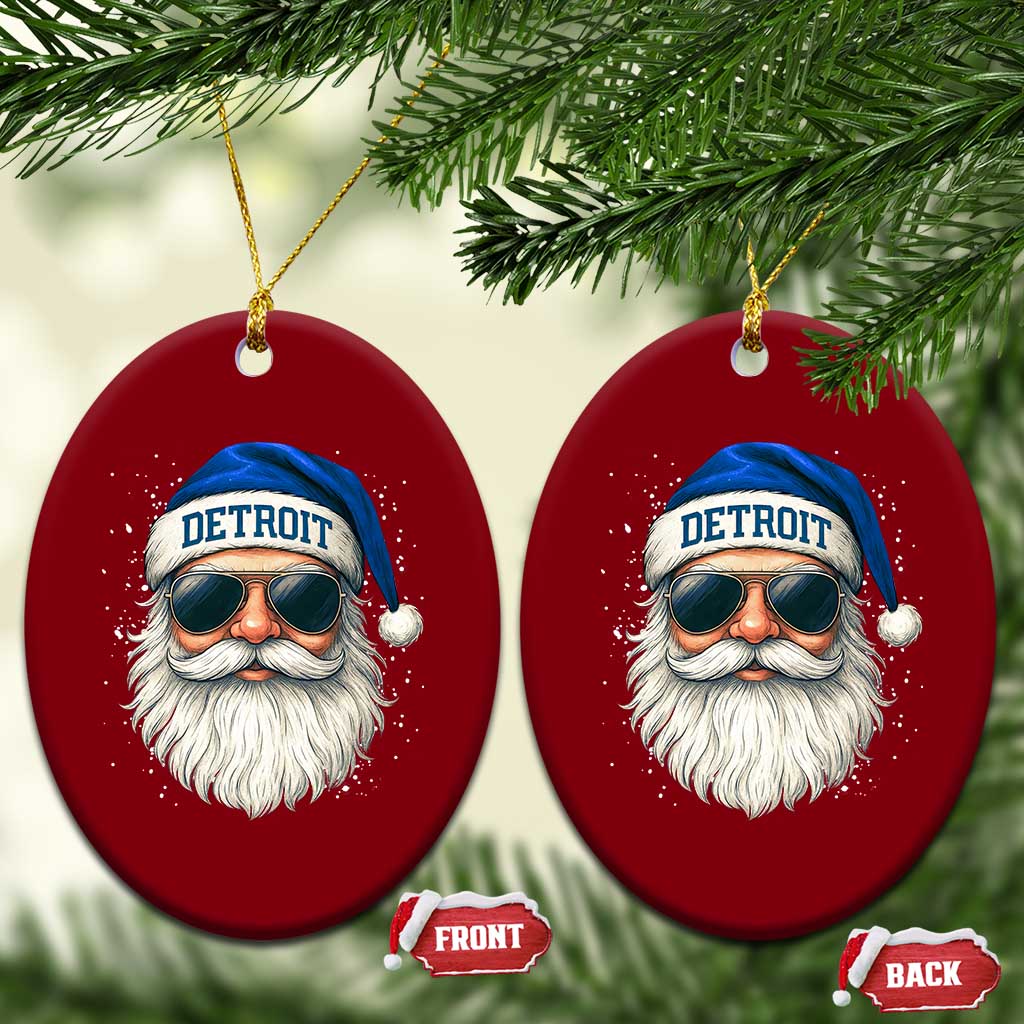 Vintage Detroit Football Christmas Ceramic Ornament Funny Retro Santa Lions Fan Xmas TS10 Print Your Wear