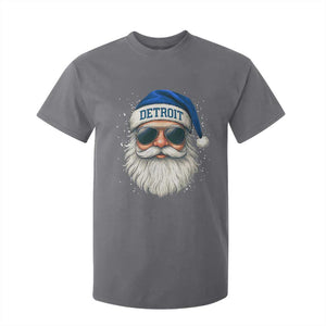 Vintage Detroit Football Christmas T Shirt For Kid Funny Retro Santa Lions Fan Xmas TS10 Charcoal Print Your Wear